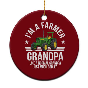 Farmer Grandpa Rancher Classic Farm Tractor Ceramic Ornament