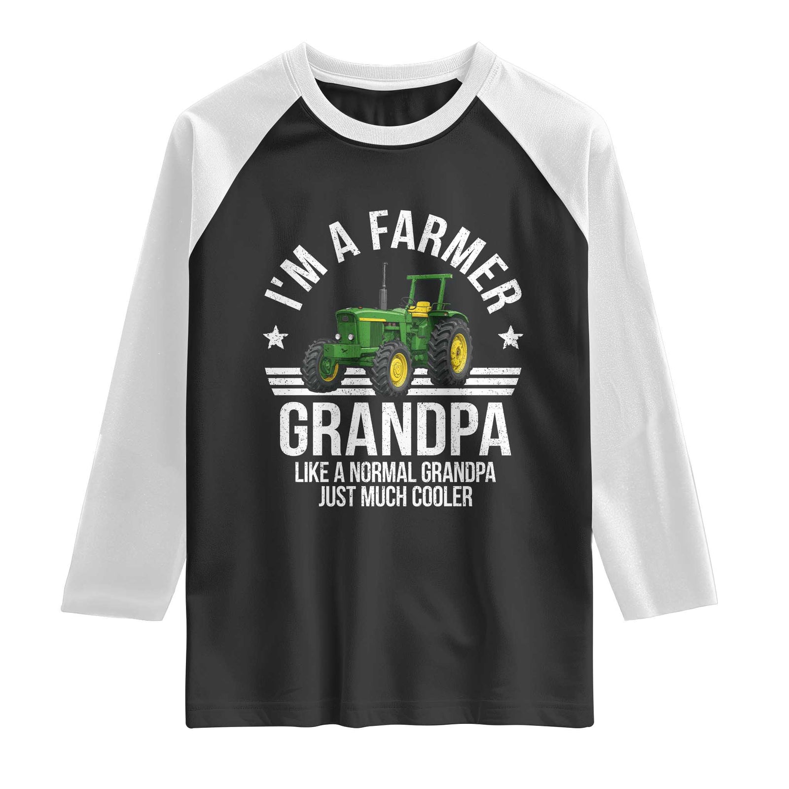 Farmer Grandpa Rancher Classic Farm Tractor Raglan Shirt