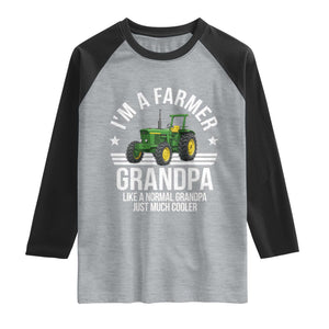 Farmer Grandpa Rancher Classic Farm Tractor Raglan Shirt