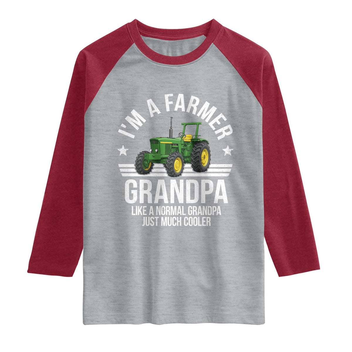 Farmer Grandpa Rancher Classic Farm Tractor Raglan Shirt
