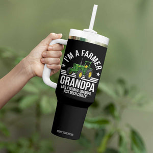 Farmer Grandpa Rancher Classic Farm Tractor Tumbler With Handle