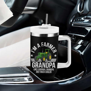 Farmer Grandpa Rancher Classic Farm Tractor Tumbler With Handle