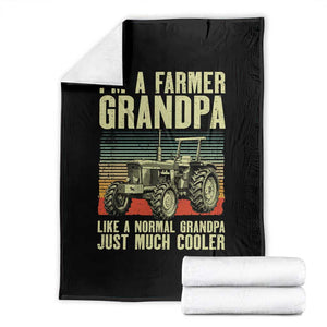 Farmer Grandpa Rancher Throw Blanket Vintage Classic Farm Tractor Sunset