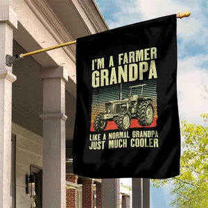 Farmer Grandpa Rancher Garden Flag Vintage Classic Farm Tractor Sunset