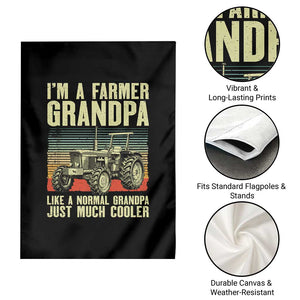 Farmer Grandpa Rancher Garden Flag Vintage Classic Farm Tractor Sunset