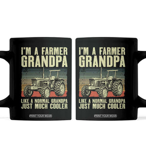 Farmer Grandpa Rancher Coffee Mug Vintage Classic Farm Tractor Sunset