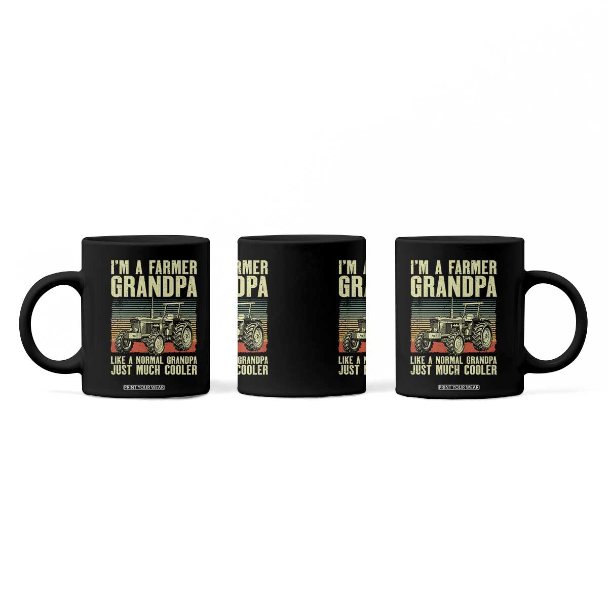 Farmer Grandpa Rancher Coffee Mug Vintage Classic Farm Tractor Sunset