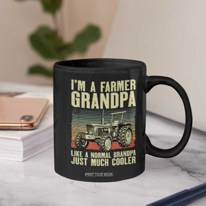 Farmer Grandpa Rancher Coffee Mug Vintage Classic Farm Tractor Sunset