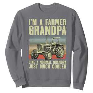 Farmer Grandpa Rancher Sweatshirt Vintage Classic Farm Tractor Sunset