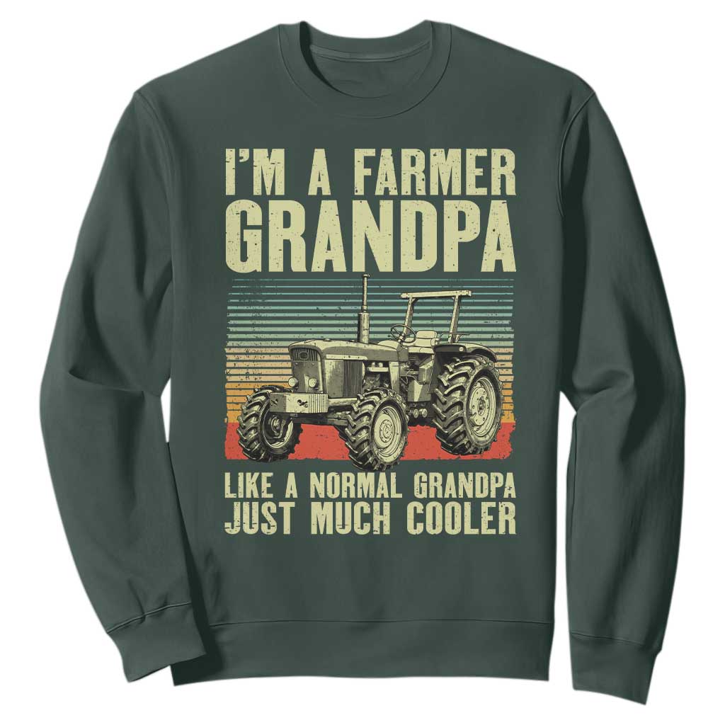 Farmer Grandpa Rancher Sweatshirt Vintage Classic Farm Tractor Sunset