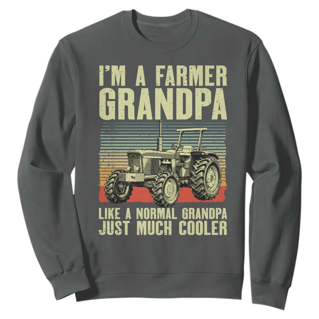 Farmer Grandpa Rancher Sweatshirt Vintage Classic Farm Tractor Sunset