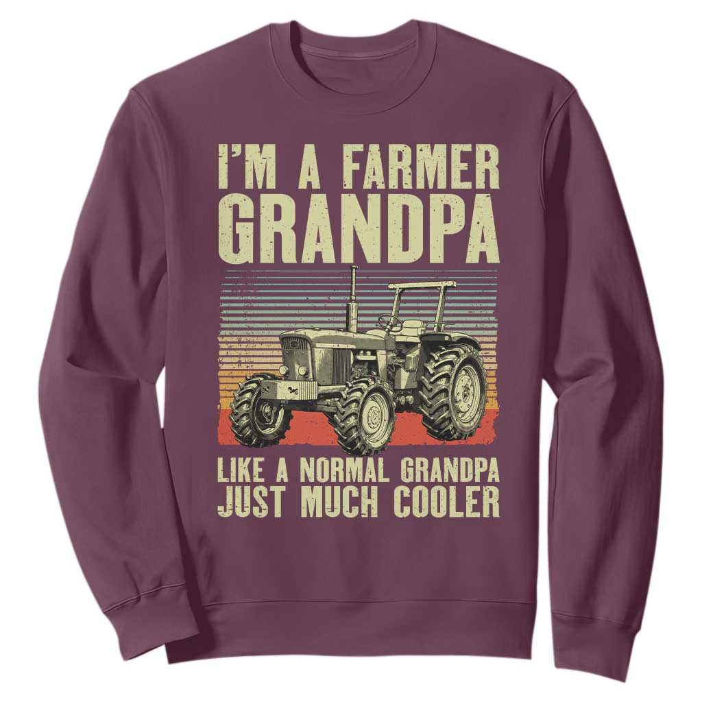 Farmer Grandpa Rancher Sweatshirt Vintage Classic Farm Tractor Sunset