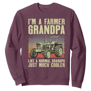 Farmer Grandpa Rancher Sweatshirt Vintage Classic Farm Tractor Sunset