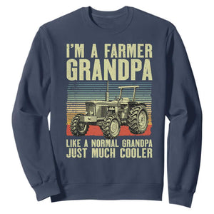 Farmer Grandpa Rancher Sweatshirt Vintage Classic Farm Tractor Sunset