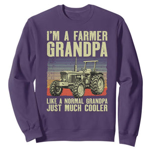 Farmer Grandpa Rancher Sweatshirt Vintage Classic Farm Tractor Sunset
