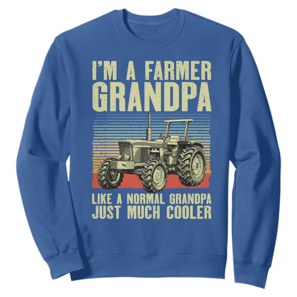 Farmer Grandpa Rancher Sweatshirt Vintage Classic Farm Tractor Sunset