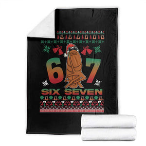 67 Six Seven Christmas Throw Blanket Marcus The Worm Robert Meme TS14 Black Print Your Wear