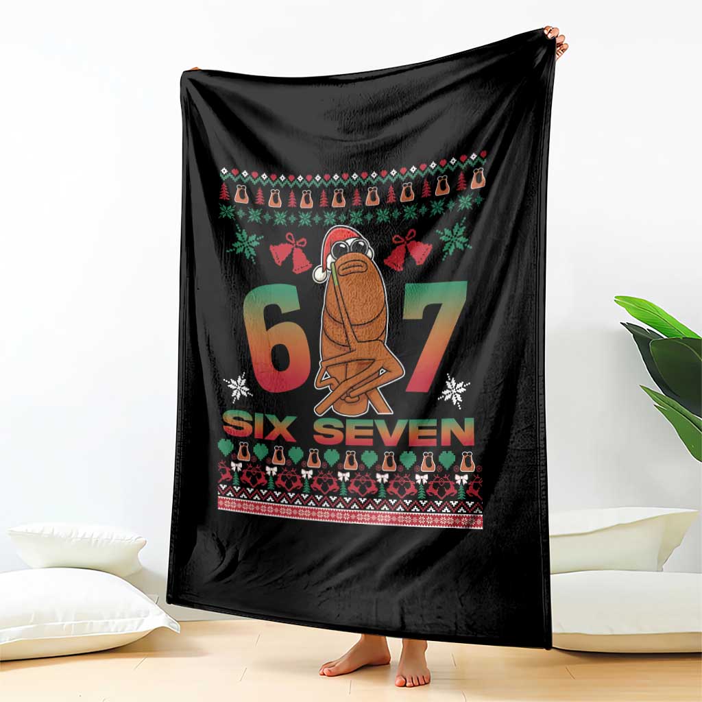 67 Six Seven Christmas Throw Blanket Marcus The Worm Robert Meme TS14 Print Your Wear
