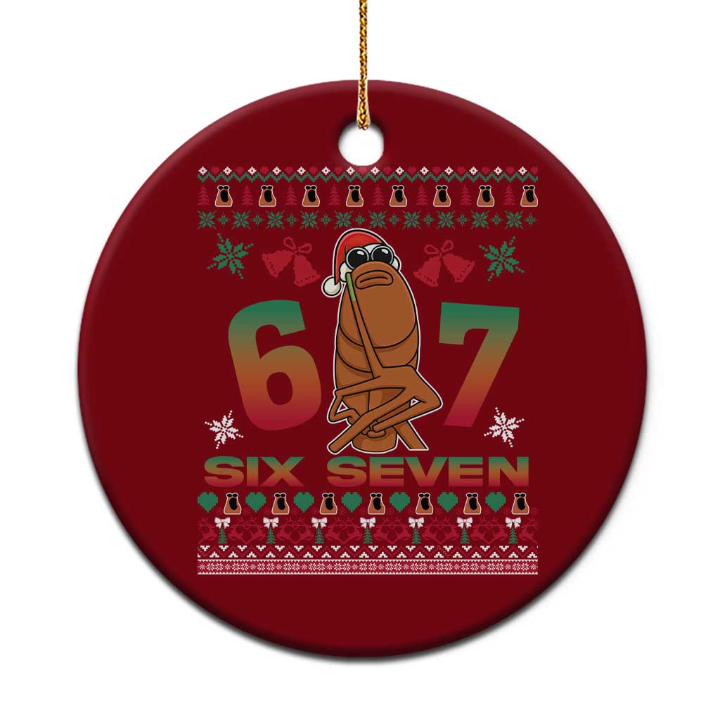67 Six Seven Xmas Ceramic Ornament Marcus The Worm Robert Meme TS14 1pc Red Print Your Wear