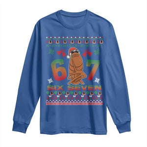 67 Six Seven Christmas Long Sleeve Shirt Marcus The Worm Robert Meme TS14 Royal Blue Print Your Wear