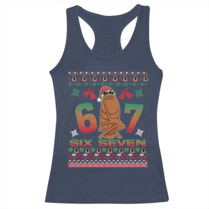 67 Six Seven Christmas Racerback Tank Top Marcus The Worm Robert Meme TS14 Navy Print Your Wear