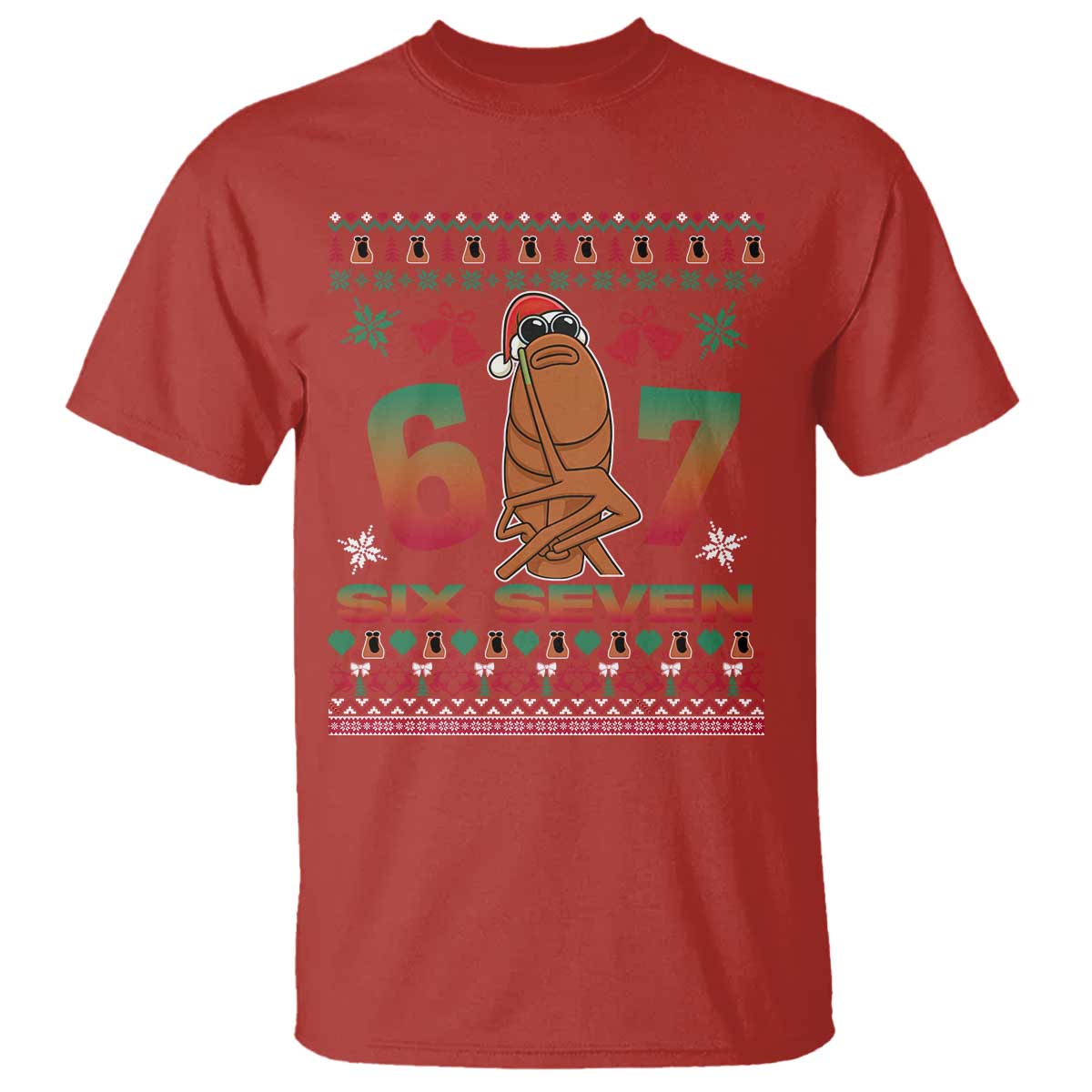 67 Six Seven Christmas T Shirt Marcus The Worm Robert Meme TS14 Red Print Your Wear