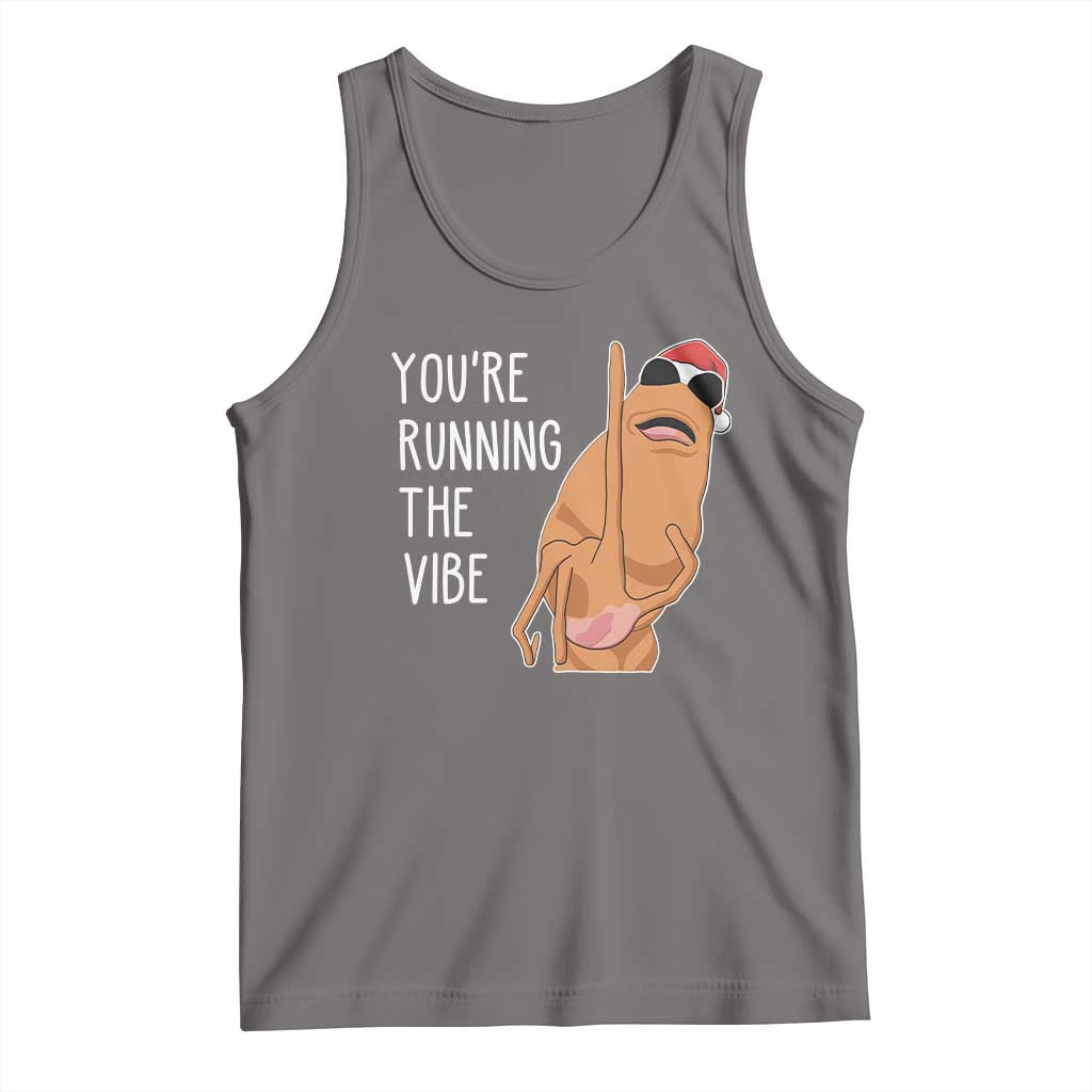 Marcus The Worm Robert Meme Christmas Tank Top You Are Running The Vibe TS14 Deep Heather Print Your Wear