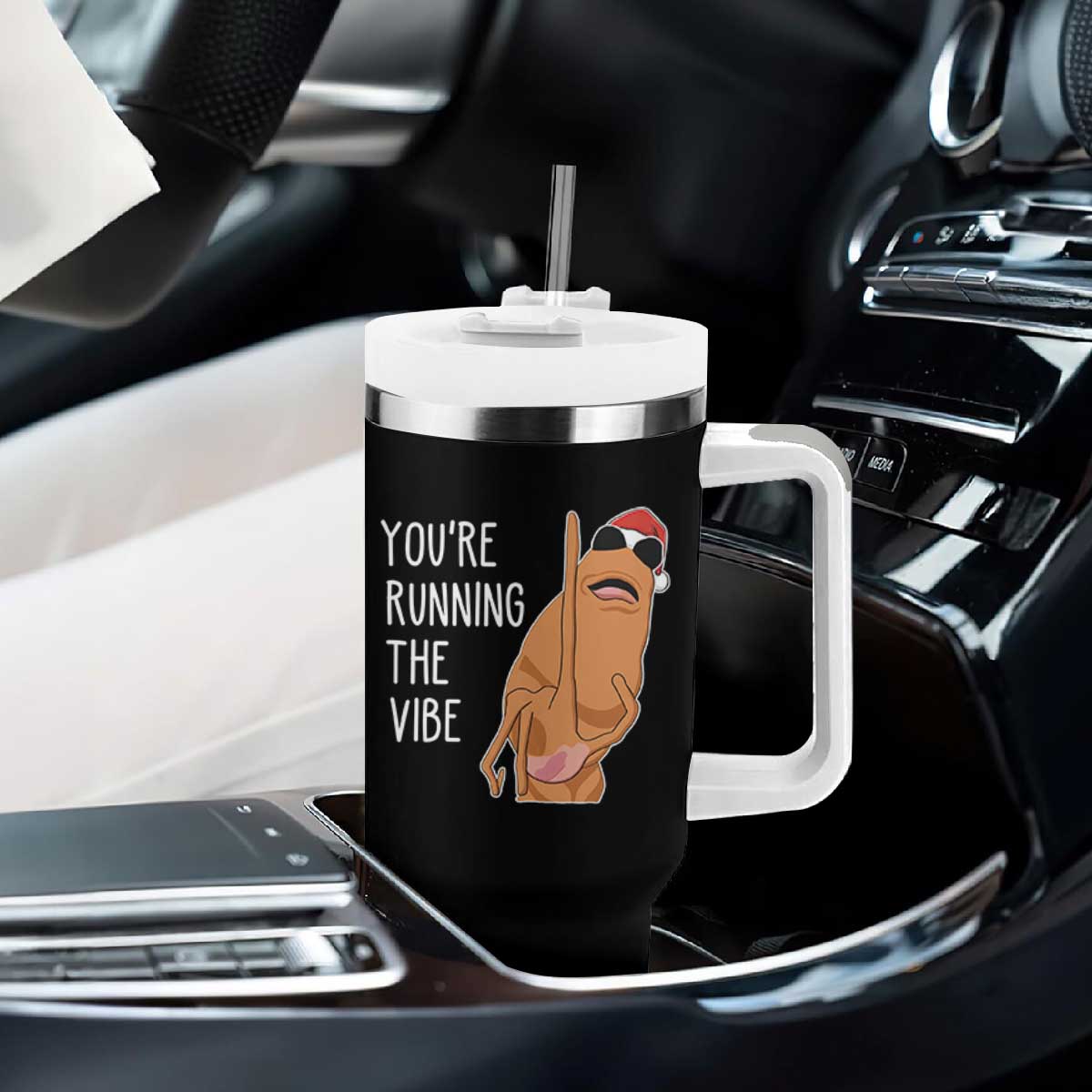Marcus The Worm Robert Meme Christmas Tumbler With Handle You Are Running The Vibe TS14 Print Your Wear