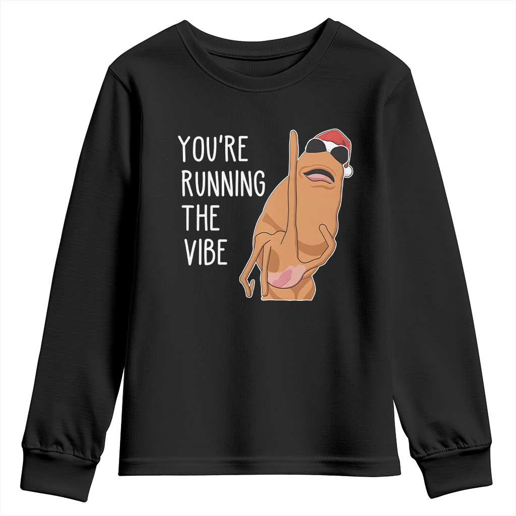 Marcus The Worm Robert Meme Christmas Youth Sweatshirt You Are Running The Vibe TS14 Black Print Your Wear