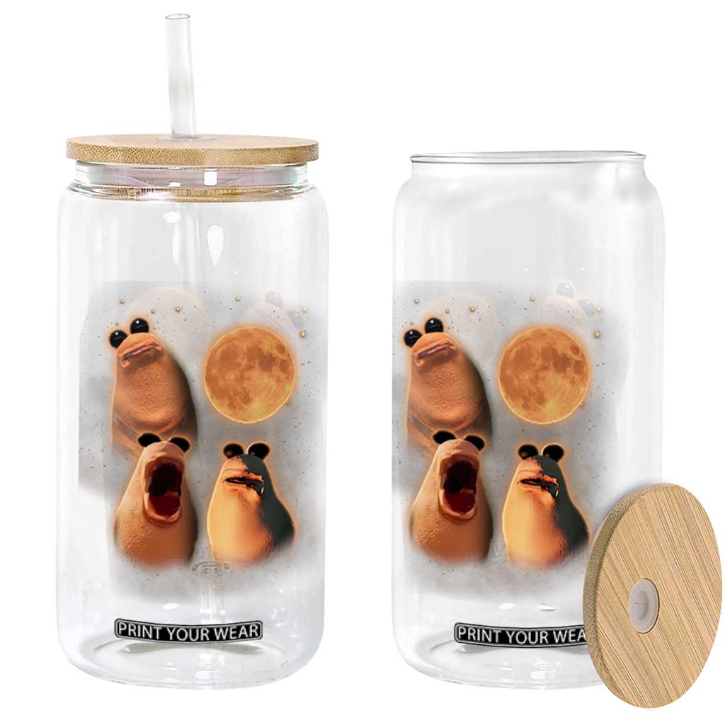Marcus The Worm Meme Glass Can Funny Howling At Moon TS14 Print Your Wear