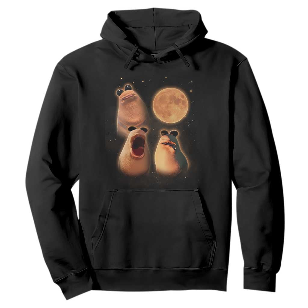 Marcus The Worm Meme Hoodie Funny Howling At Moon TS14 Black Print Your Wear