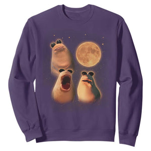 Marcus The Worm Meme Sweatshirt Funny Howling At Moon TS14 Purple Print Your Wear
