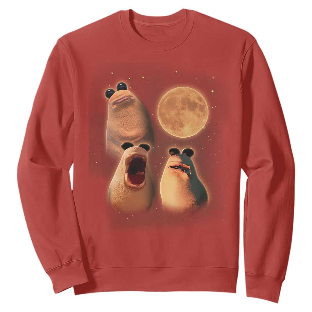 Marcus The Worm Meme Sweatshirt Funny Howling At Moon TS14 Red Print Your Wear