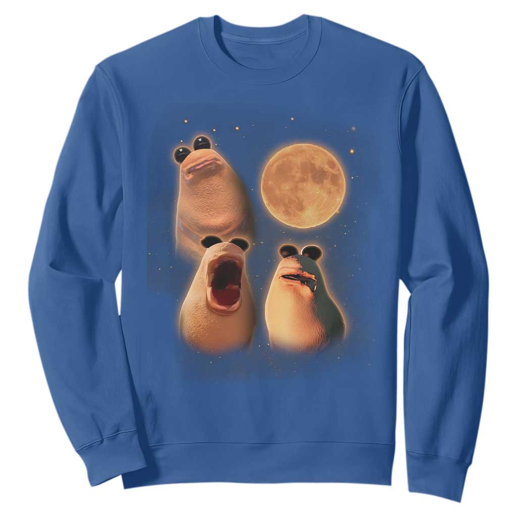 Marcus The Worm Meme Sweatshirt Funny Howling At Moon TS14 Royal Blue Print Your Wear