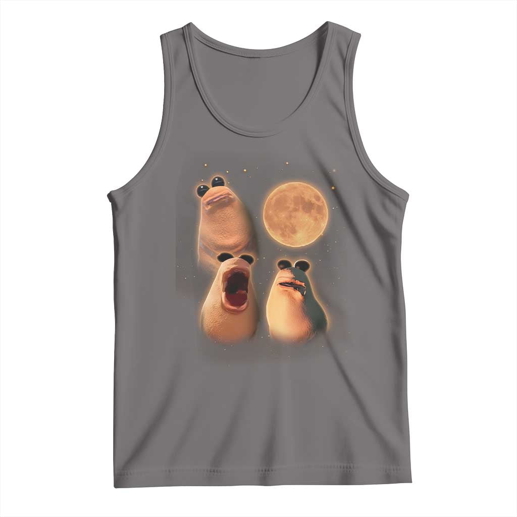 Marcus The Worm Meme Tank Top Funny Howling At Moon TS14 Deep Heather Print Your Wear