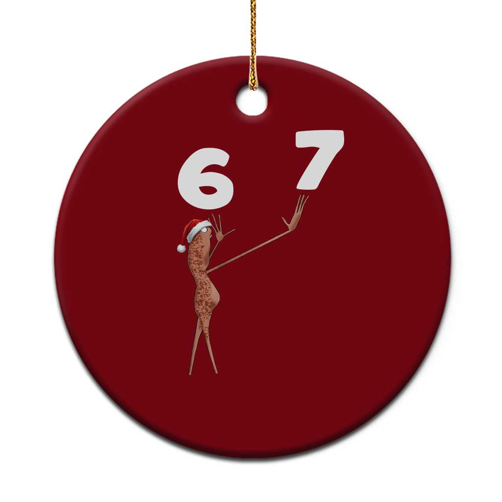 67 Six Seven Xmas Ceramic Ornament Marcus The Worm Meme TS14 1pc Red Print Your Wear