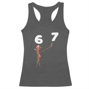 67 Six Seven Christmas Racerback Tank Top Marcus The Worm Meme TS14 Dark Heather Print Your Wear