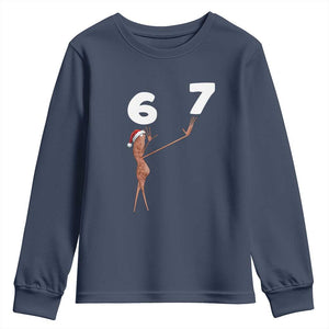 67 Six Seven Christmas Youth Sweatshirt Marcus The Worm Meme TS14 Navy Print Your Wear