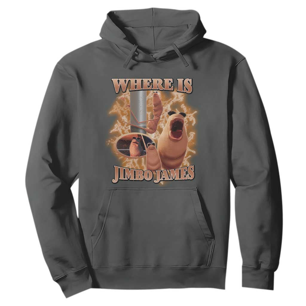 Marcus The Worm Meme Hoodie Where Is Jimbo James TS14 Dark Heather Print Your Wear
