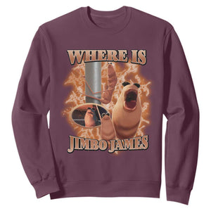 Marcus The Worm Meme Sweatshirt Where Is Jimbo James TS14 Maroon Print Your Wear