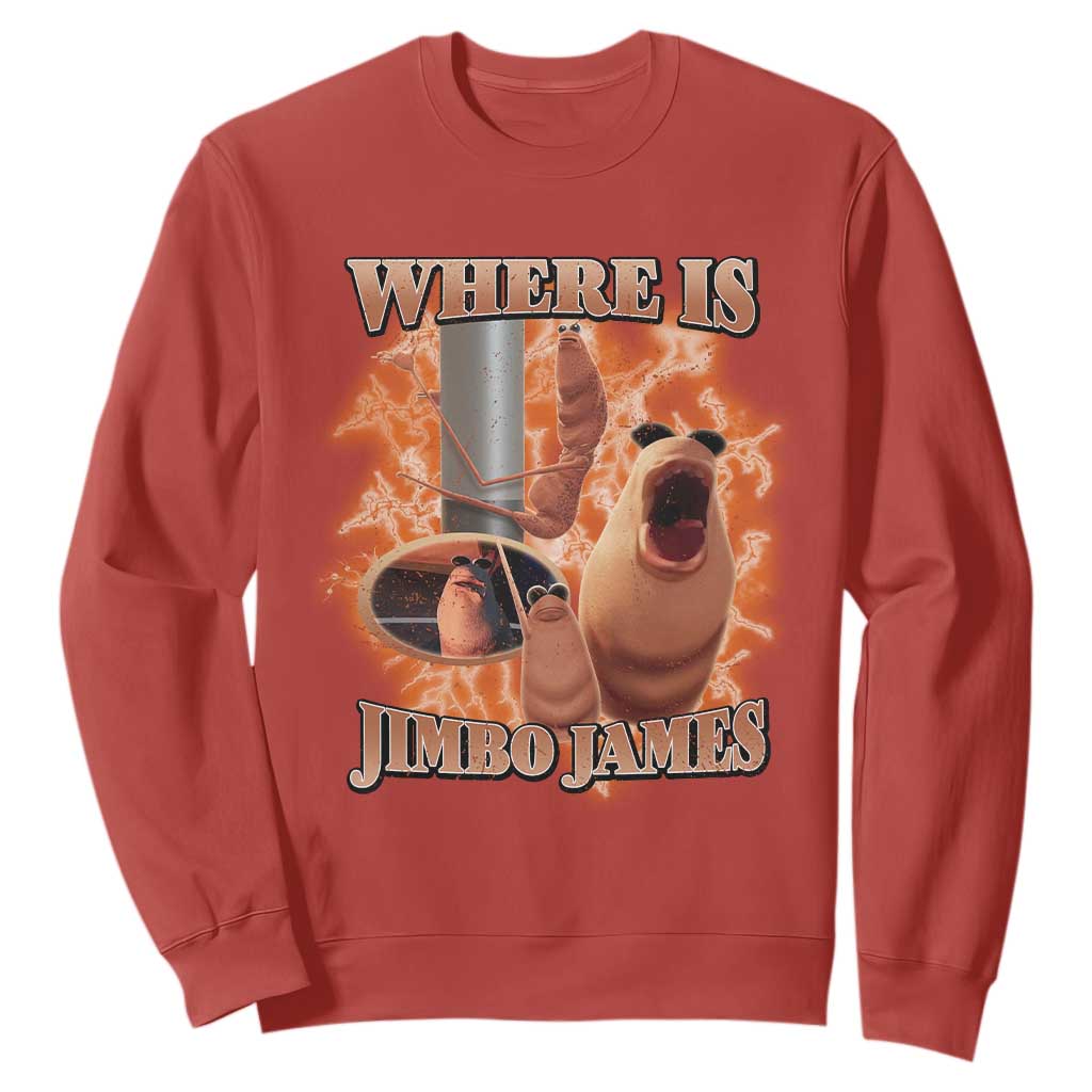 Marcus The Worm Meme Sweatshirt Where Is Jimbo James TS14 Red Print Your Wear