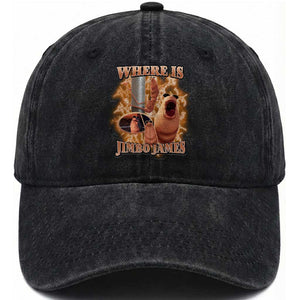 Marcus The Worm Meme Washed Cotton Baseball Cap Where Is Jimbo James TS14 Washed Cap Universal Fit Black Print Your Wear