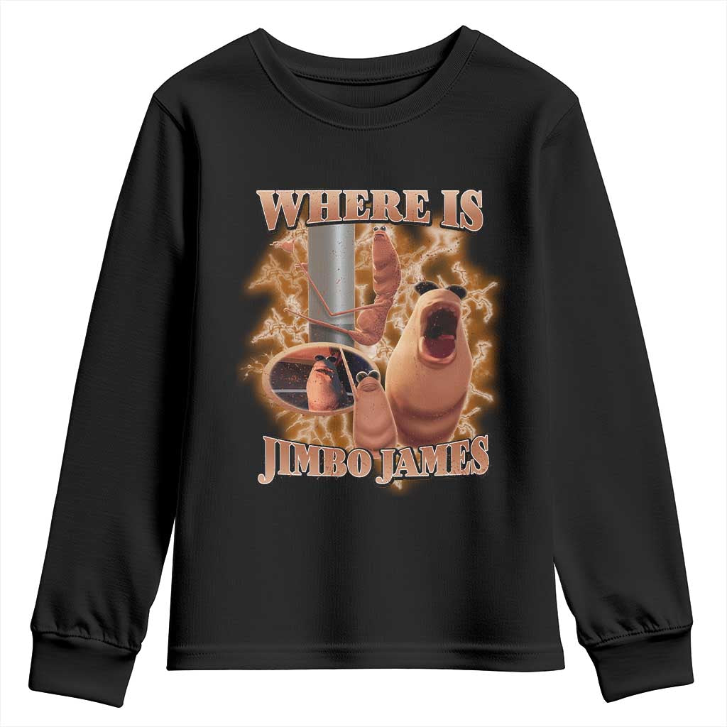 Marcus The Worm Meme Youth Sweatshirt Where Is Jimbo James TS14 Black Print Your Wear