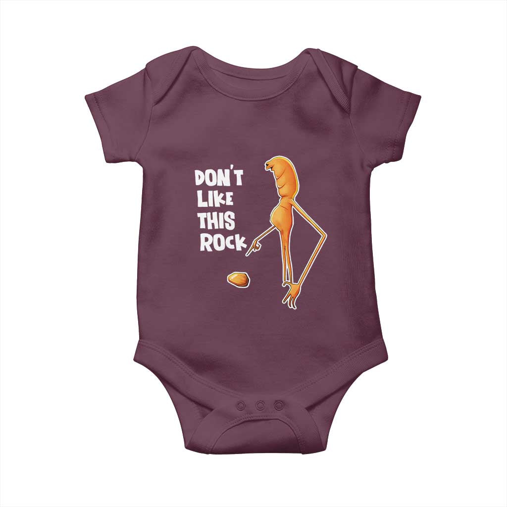 Marcus The Worm Meme Baby Onesie Do Not Like This Rock TS14 Maroon Print Your Wear