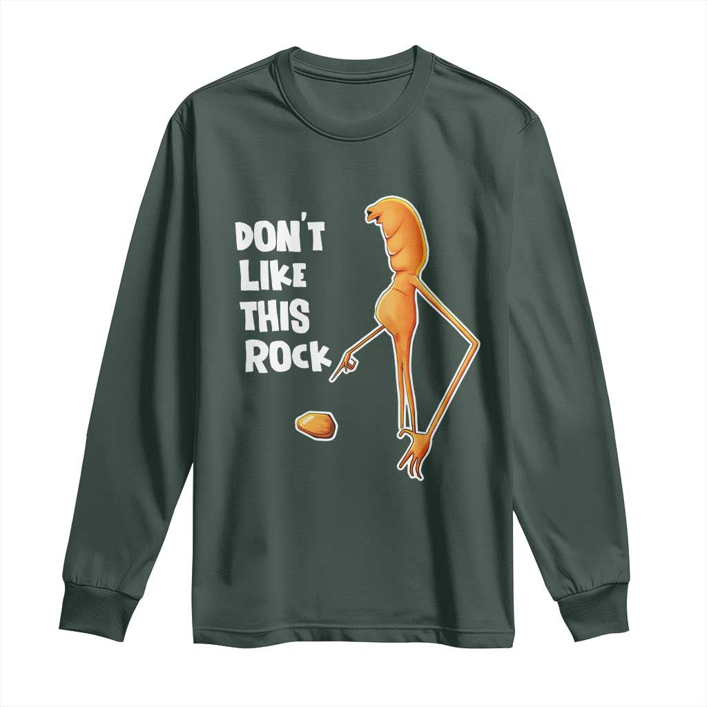 Marcus The Worm Meme Long Sleeve Shirt Do Not Like This Rock TS14 Dark Forest Green Print Your Wear