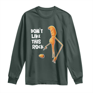 Marcus The Worm Meme Long Sleeve Shirt Do Not Like This Rock TS14 Dark Forest Green Print Your Wear
