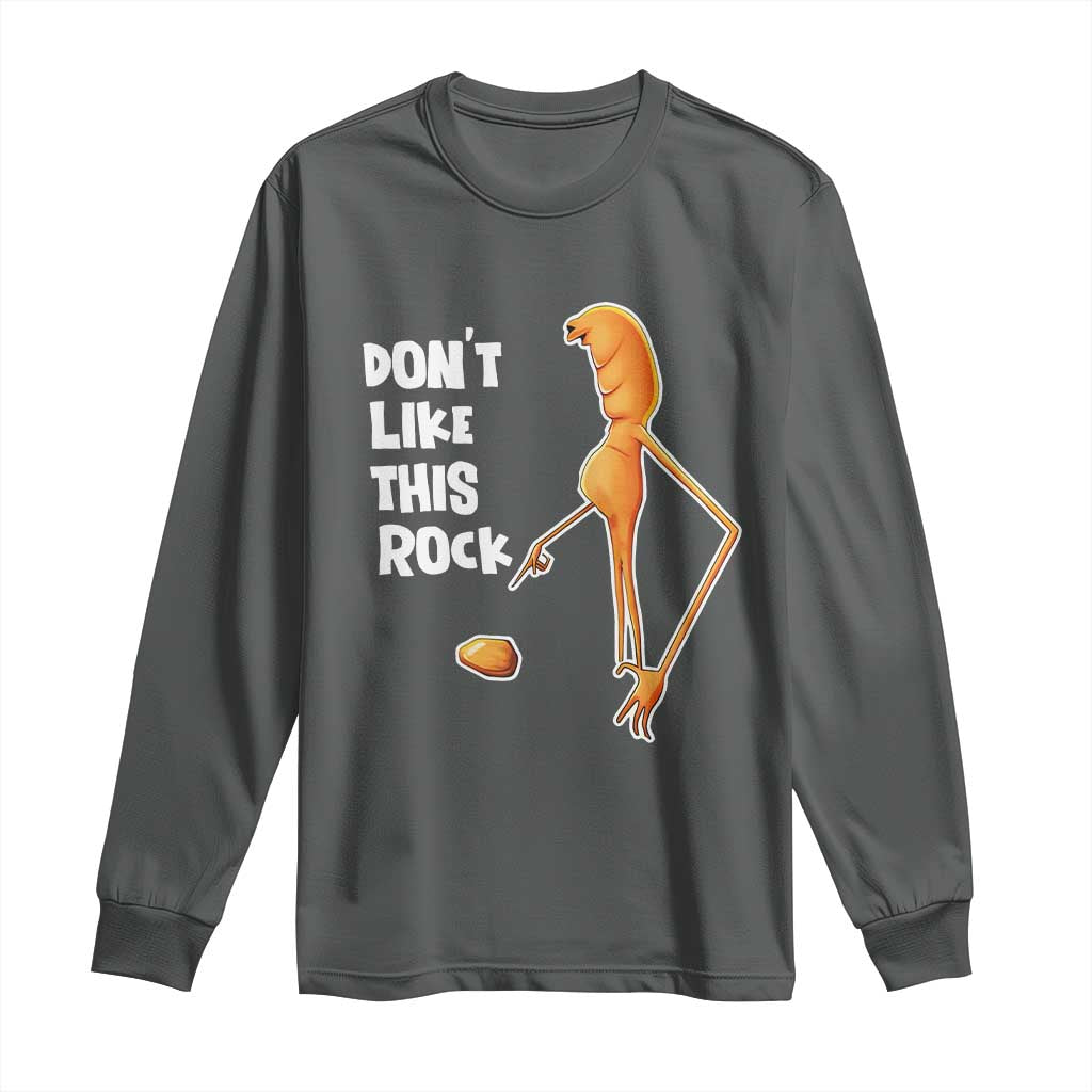 Marcus The Worm Meme Long Sleeve Shirt Do Not Like This Rock TS14 Dark Heather Print Your Wear