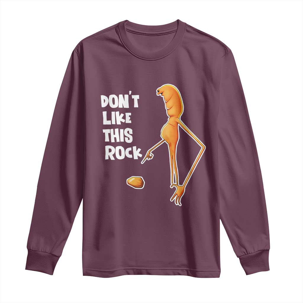 Marcus The Worm Meme Long Sleeve Shirt Do Not Like This Rock TS14 Maroon Print Your Wear