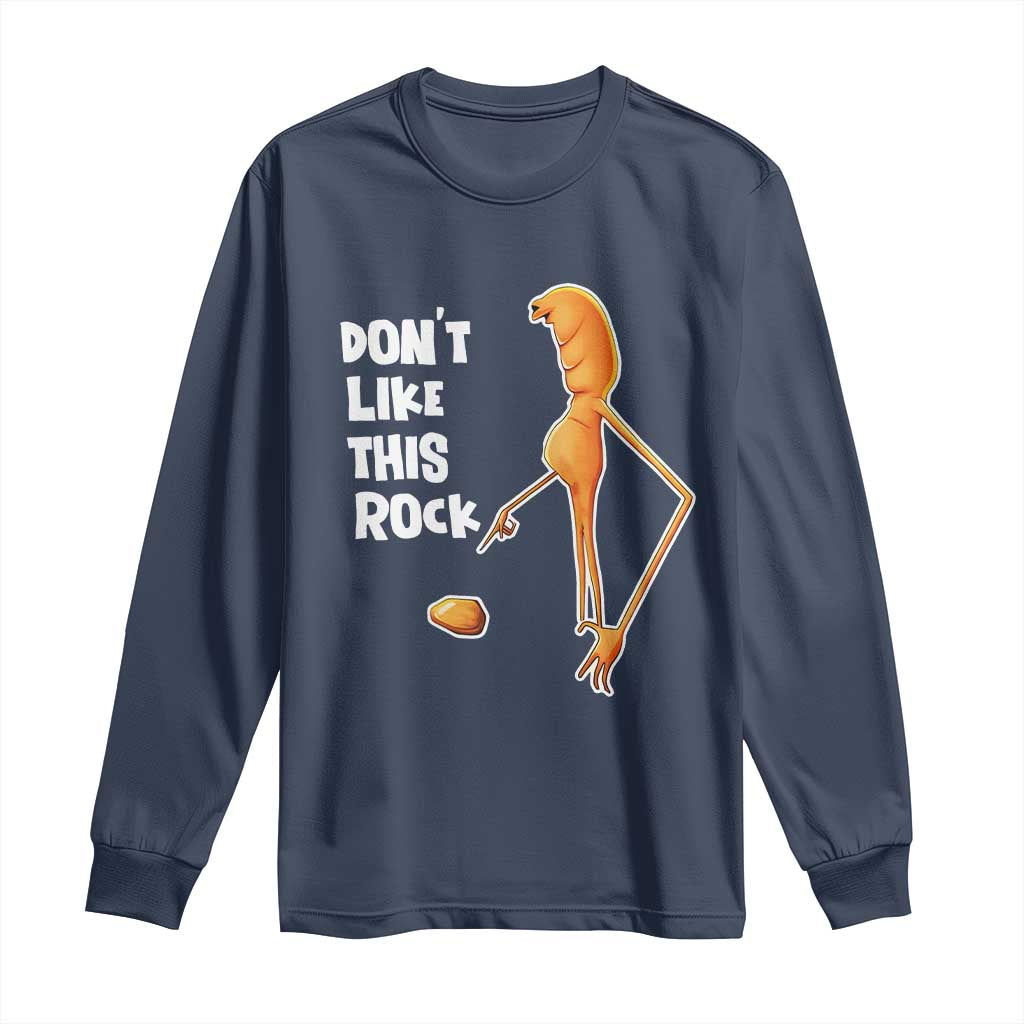 Marcus The Worm Meme Long Sleeve Shirt Do Not Like This Rock TS14 Navy Print Your Wear