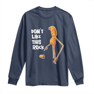 Marcus The Worm Meme Long Sleeve Shirt Do Not Like This Rock TS14 Navy Print Your Wear